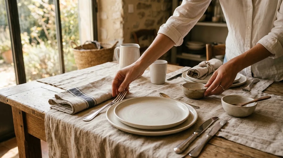 Beaujolais wine food pairing occasion with an elegant French-style table setting