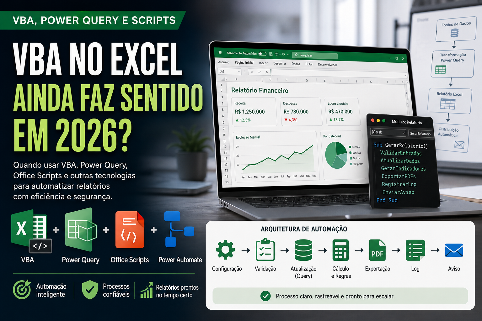 VBA para automatizar relatórios Excel: quando usar e quando evitar