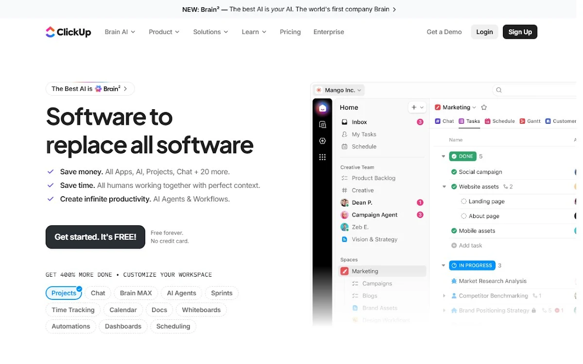 Captura de ClickUp AI Writing Assistant