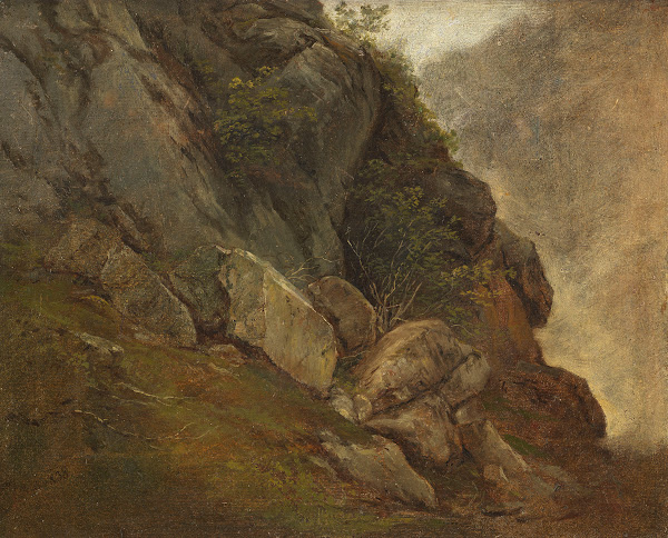 Zugeschrieben  Naturstudie einer Felswand Ca 1838