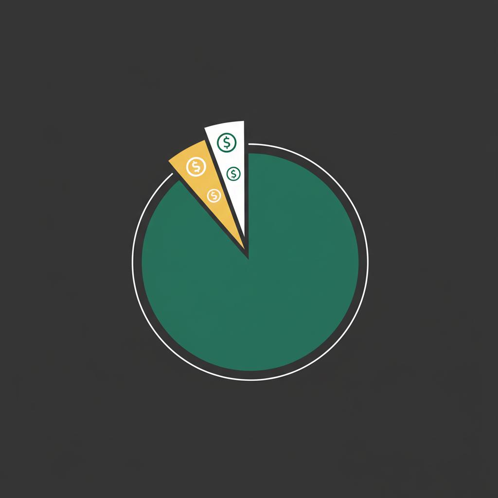 Minimalist 2D vector pie chart showing a central core segment and surrounding satellite slices on a dark background using green and gold accents learn how to invest