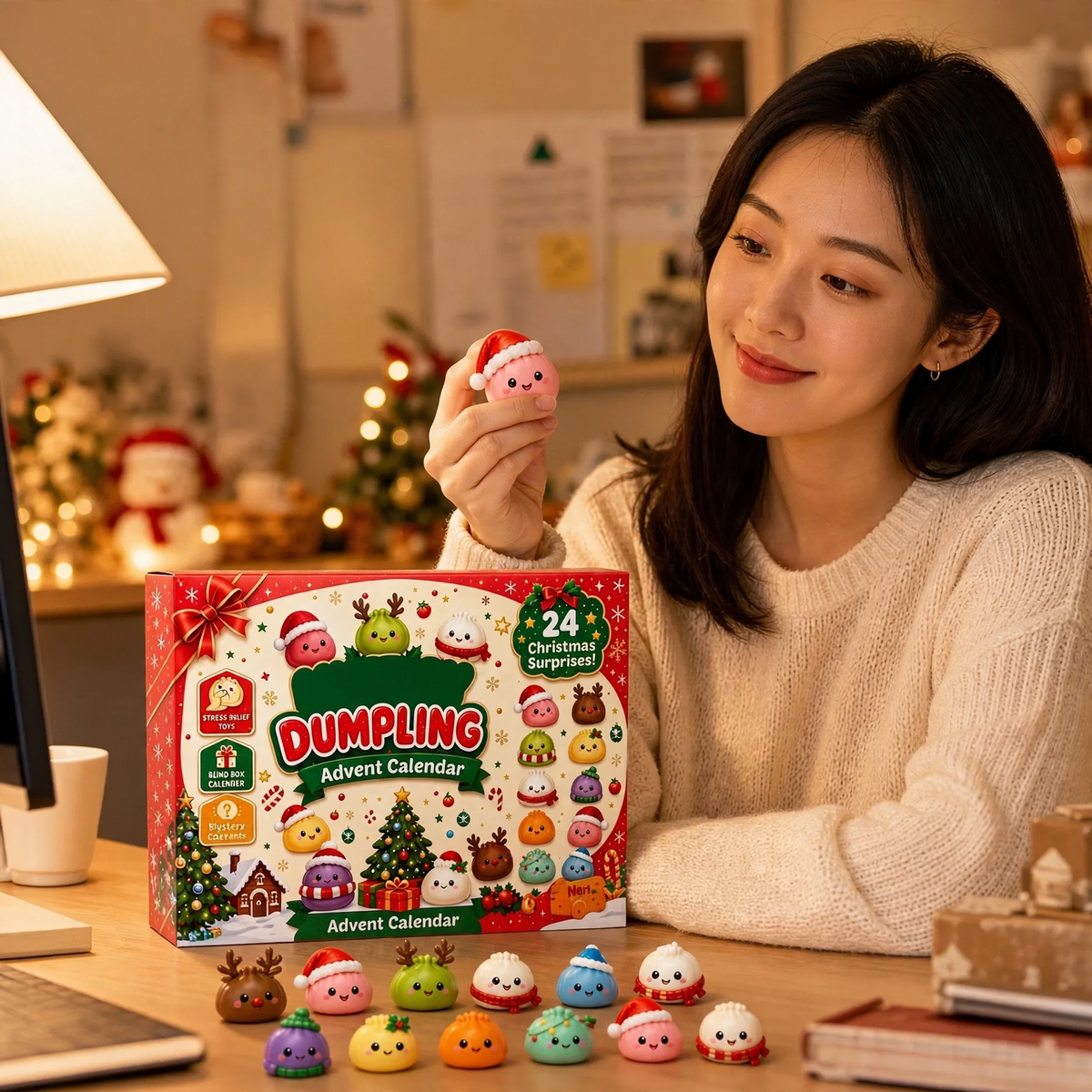 Christmas Advent Calendar with 24 Anti-Stress Figures