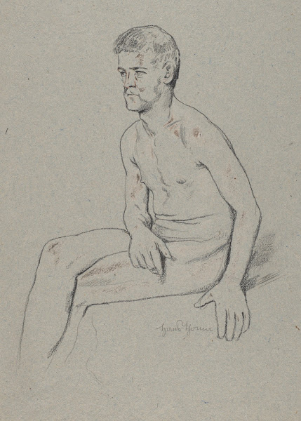 Nude Male Sitting with Legs Crossed 1860   1880