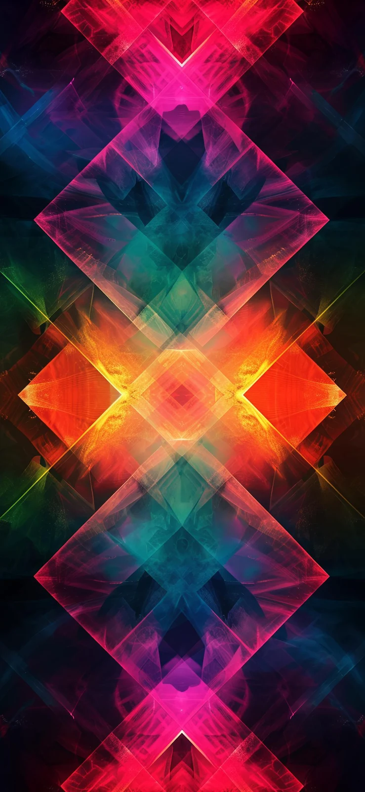 Vibrant Abstract Geometric Pattern - Abstract Digital Art Full HD iPhone Wallpaper (1134x2456)