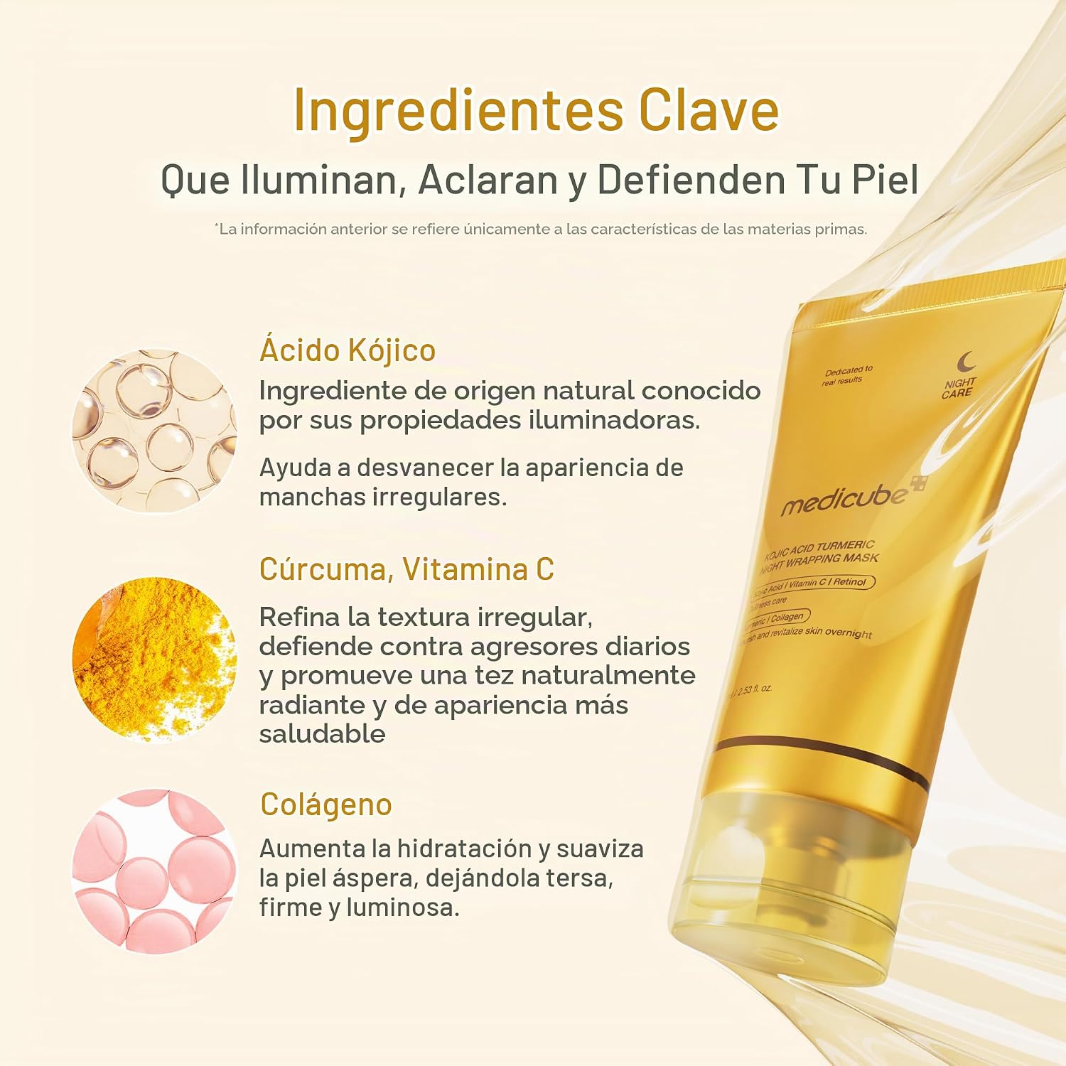 Ingredientes cúrcuma y ácido kójico de Medicube