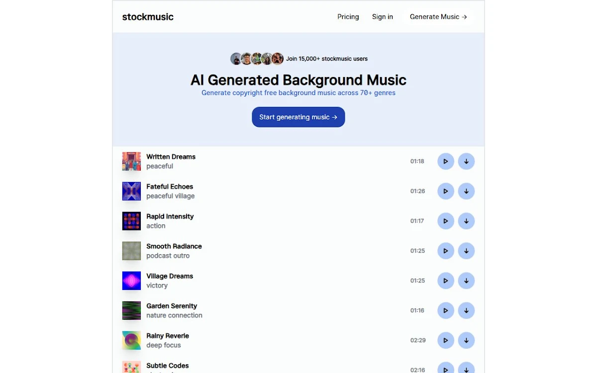 Captura de StockMusic