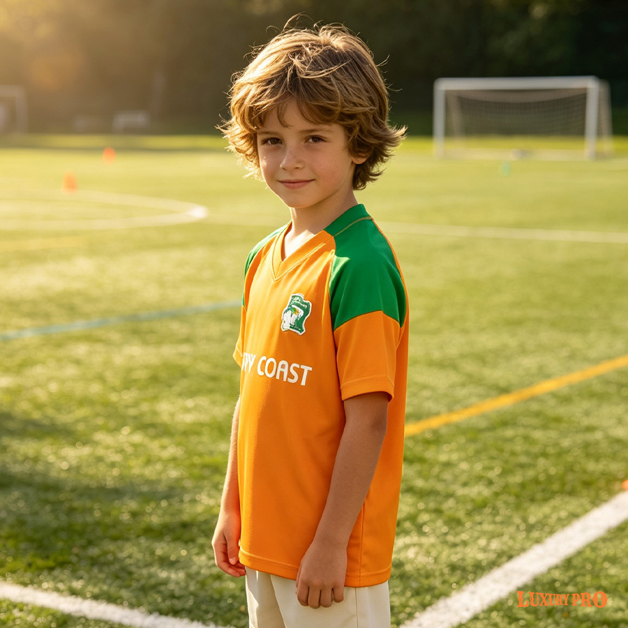 AOP MEG Children's Football Crewneck Pullover Short Sleeve Shirt