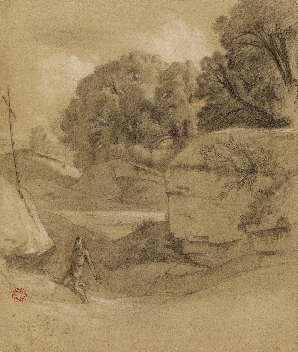 Paysage avec un ermite 19th century