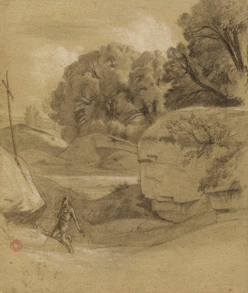 Paysage avec un ermite 19th century