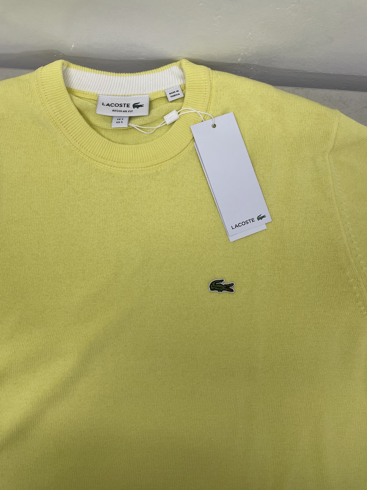 Lacoste Mens Sweater Crew Yellow XL #2190