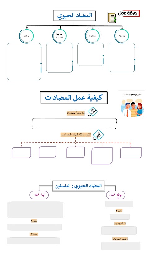 ورقة عمل المضادات الحيوية - أحياء الصف 12 الفصل 2
