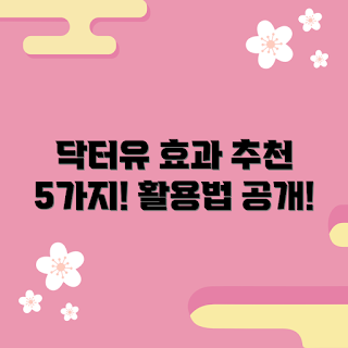 닥터유40g, 피부 관리, 초보자 팁, 효과적인 활용법, 제품 추천