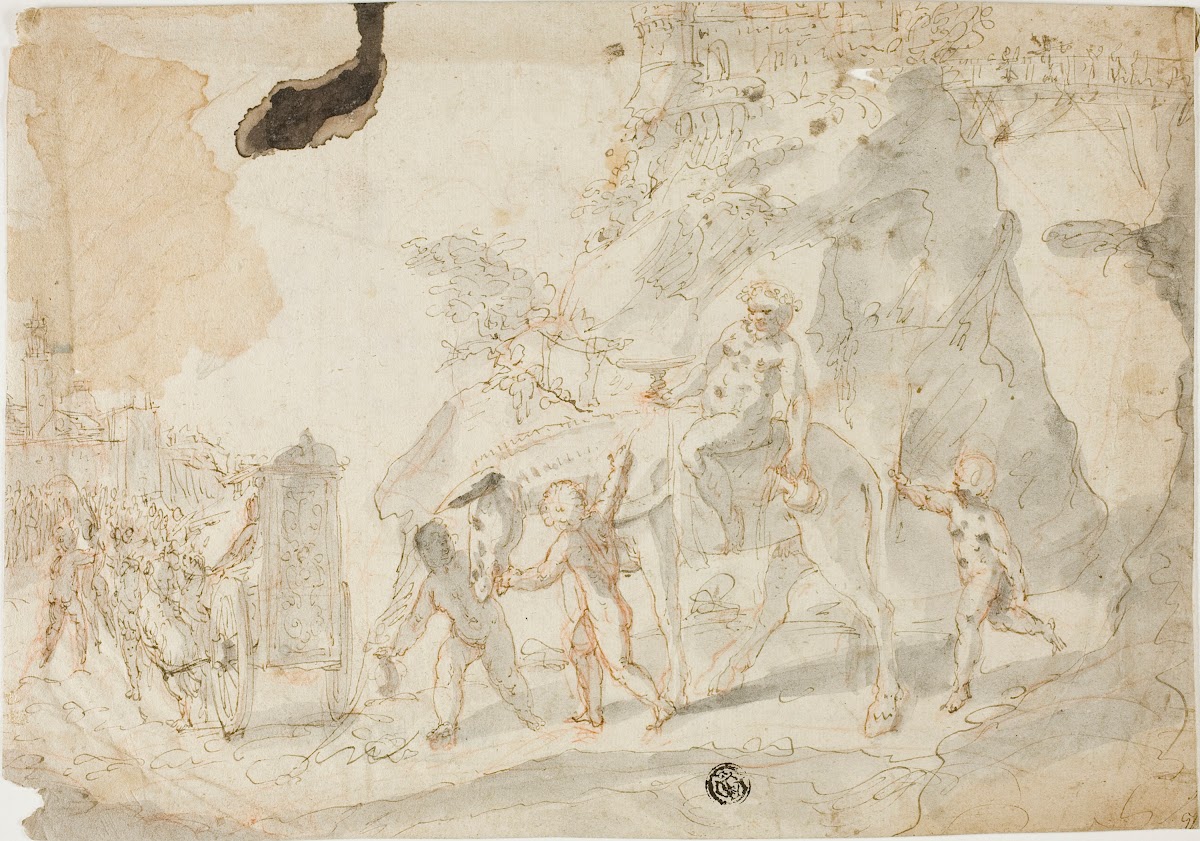 Triumph of Bacchus with Drunken Silenus on Donkey