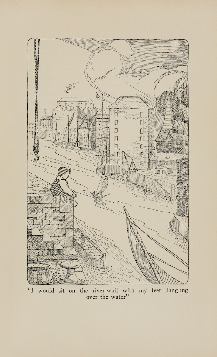 I would sit on the river wall with my feet dangling over the water 1922