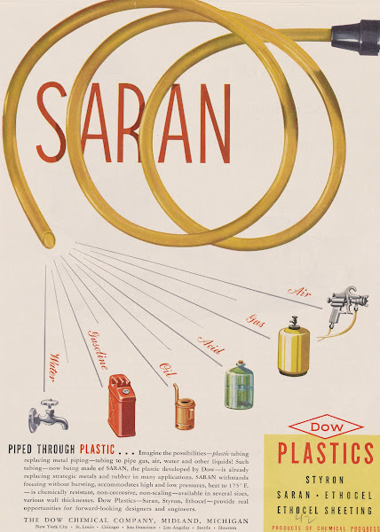 Saran Piped Through Plastic Circa 1942