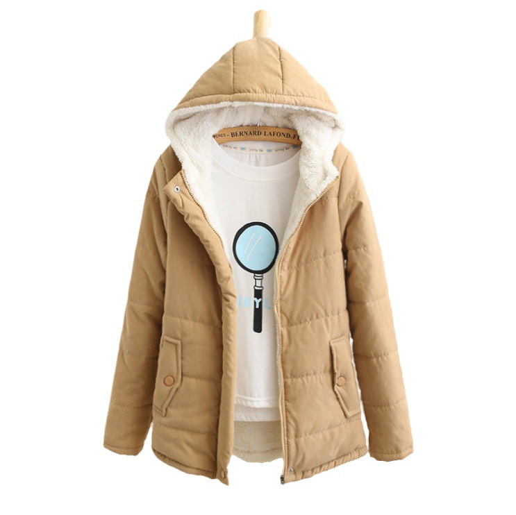 Padded Women's Hooded Jacket in College Style