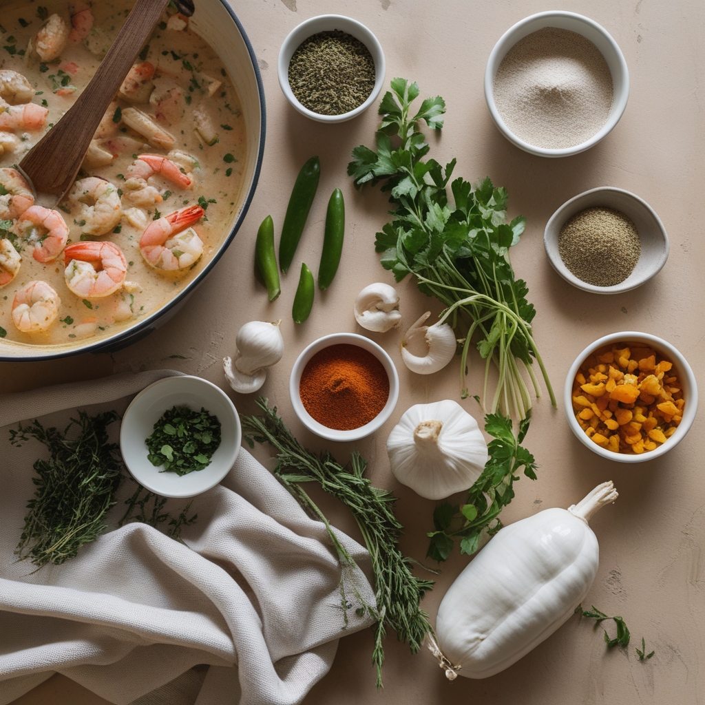 Ingredients for The Best Easy Creamy Seafood and Shrimp Chili to Impress Guests! - Quick & Delicious