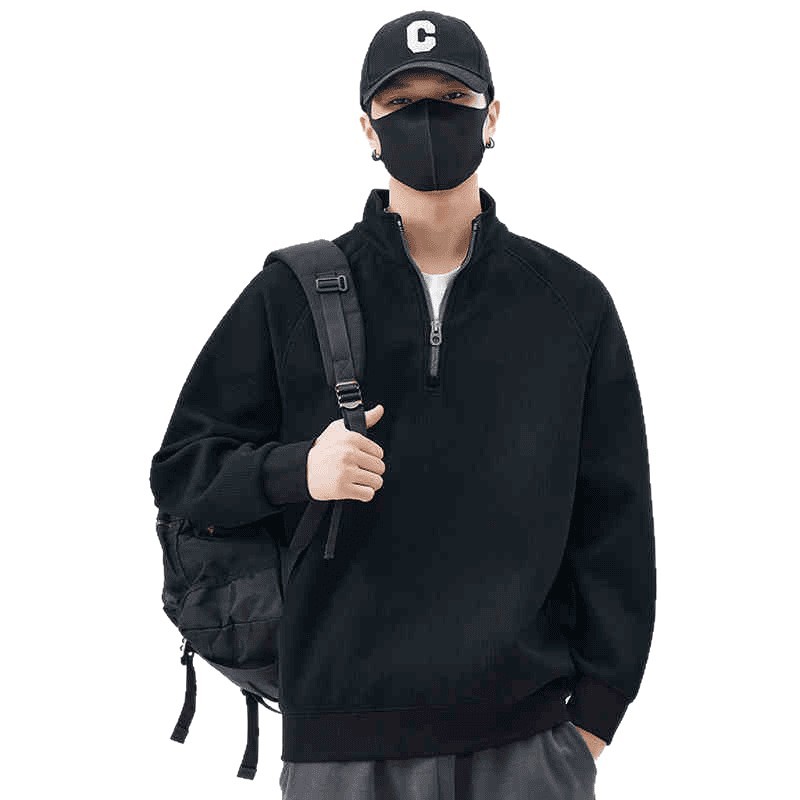 Herren-Sweatshirt mit Stehkragen und Futter