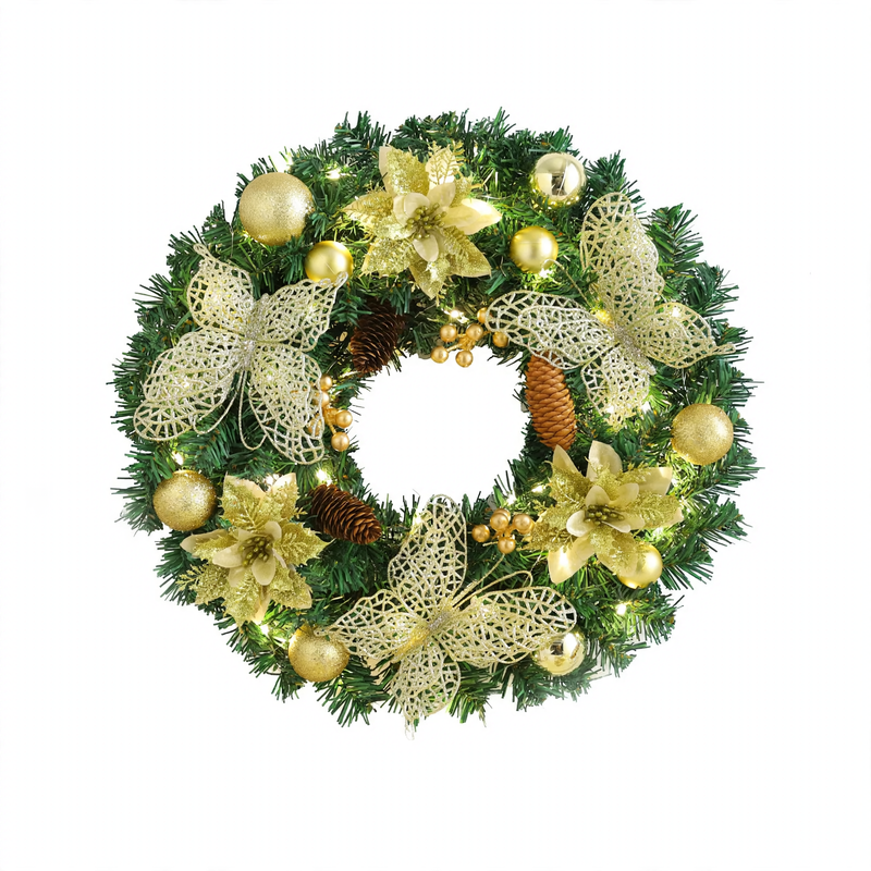 Christmas wreath made of PVC in modern style
