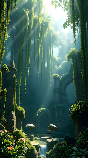 Enchanted Forest Path with Sunbeams - Free mobile Wallpaper