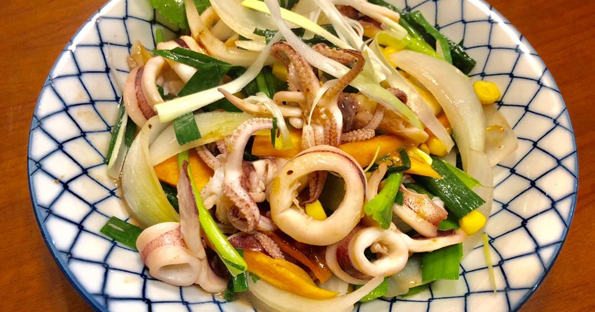 Mực xào rau củ