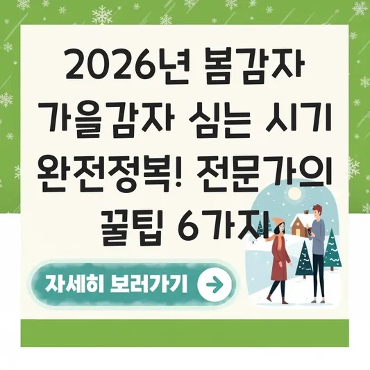 봄감자 가을감자 종류별 심는 시기