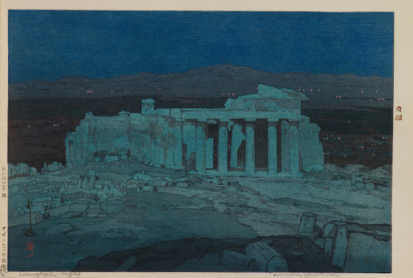 Ancient Ruins of Athens Acropolis  Night 1925