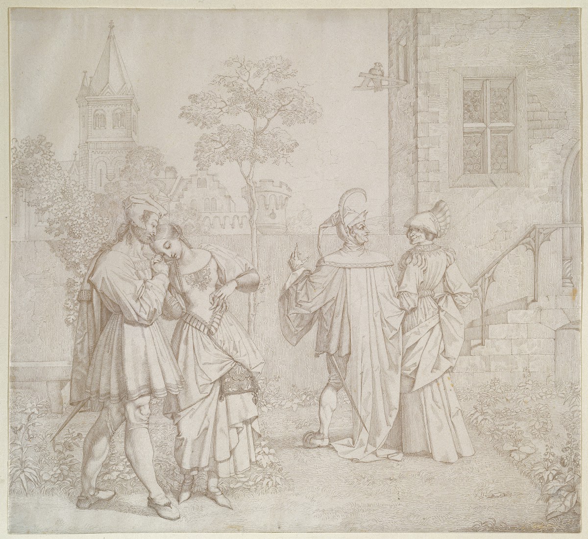 Drawing for Goethes Faust The Stroll in the Garden ca 1810  1811