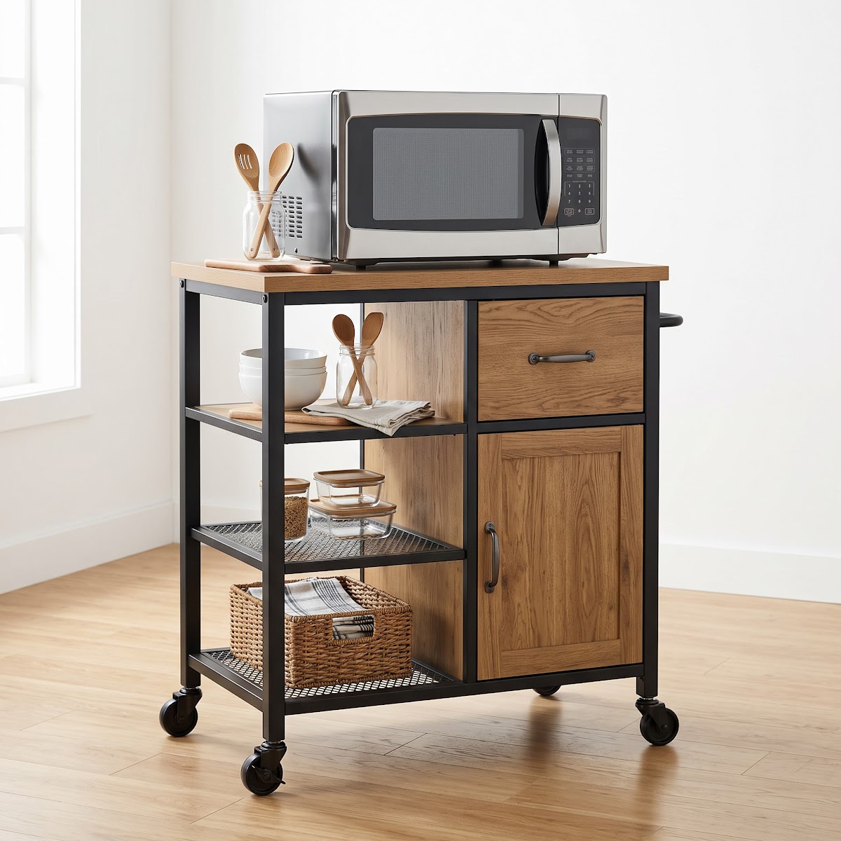 Best Microwave Carts with Storage for Small Kitchens (2026) - BEST OVERALL — PRODUCT SHOT