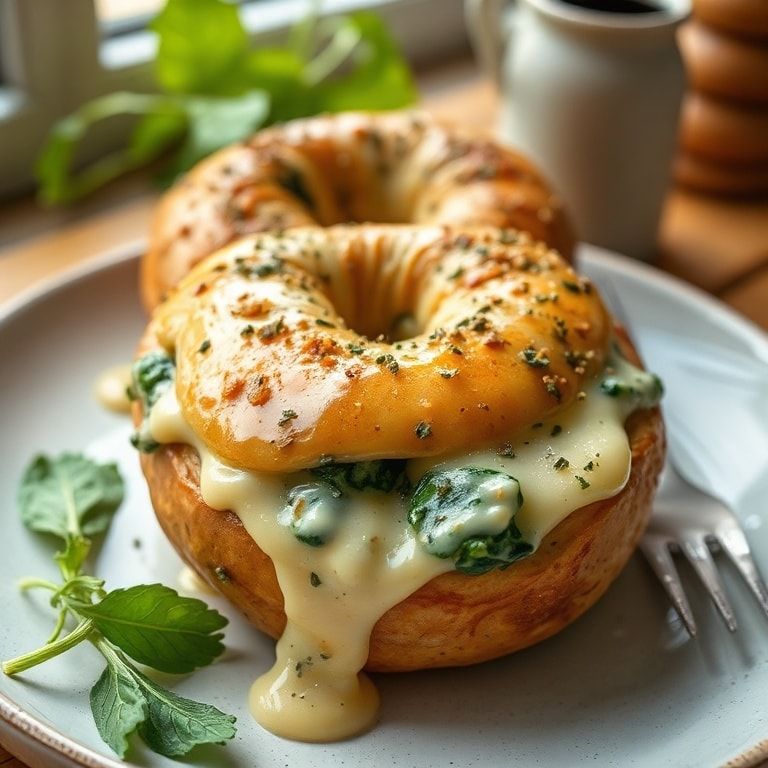 Spinach Cottage Cheese Bagels Easy Homemade Breakfast – Quick & Creamy