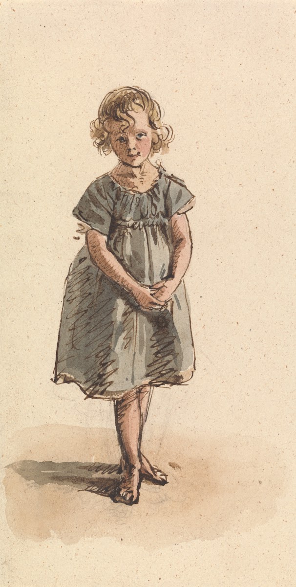 Young Girl Standing Barefoot ca 1820