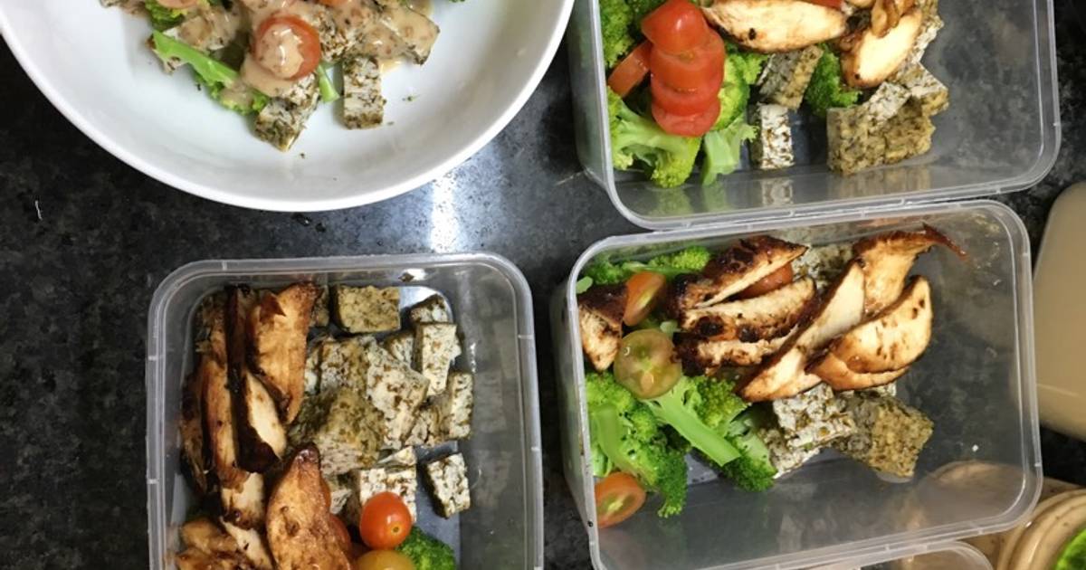 Salad đậu hũ bông cải