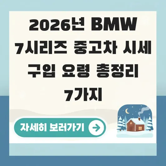 BMW 7시리즈 중고차 시세 구입 요령