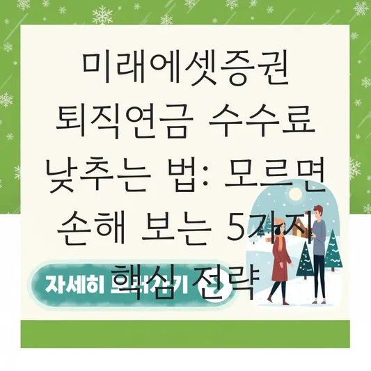 미래에셋증권 퇴직연금 수수료 낮추는 법 대표 이미지