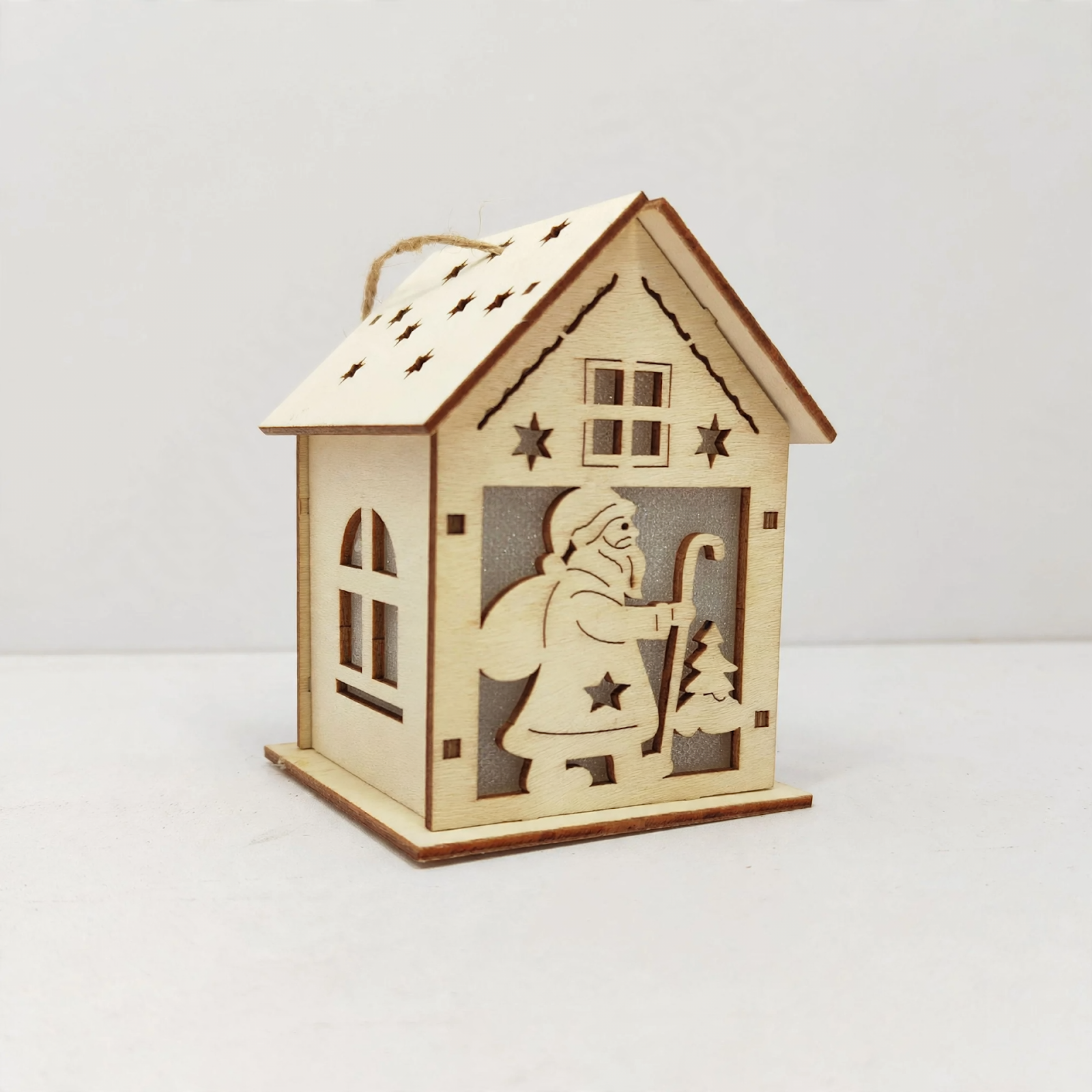 Handcrafted Christmas Wooden House as Decor