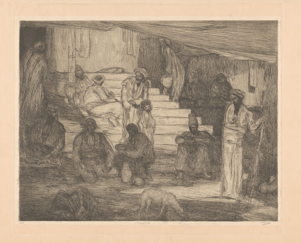 Mannen bij een trap 1890