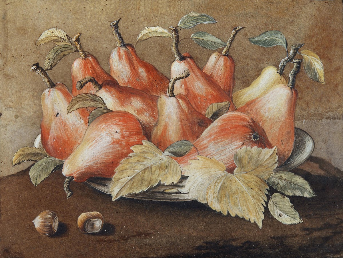 Stilleben Mit Birnen Und Haselnüssen