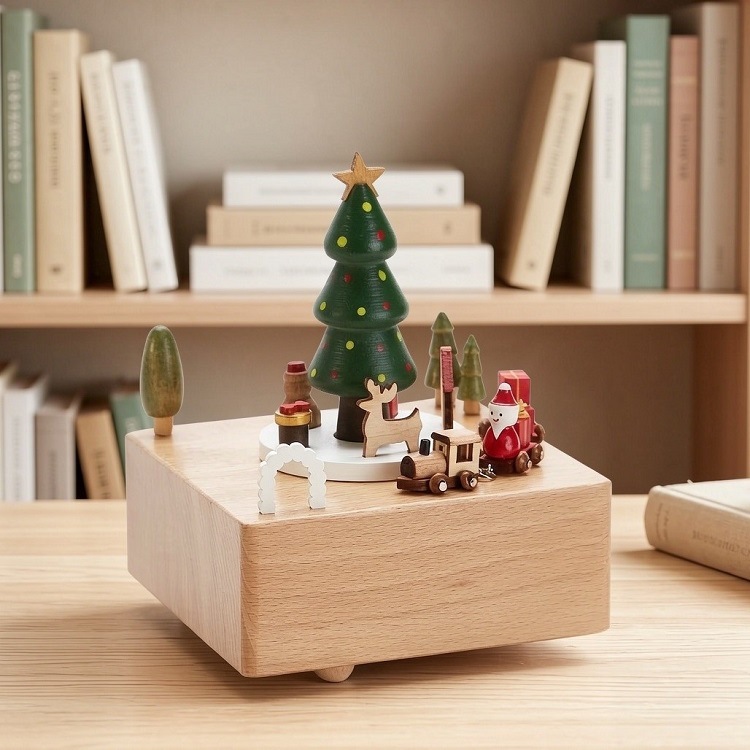 Music box made of beech wood