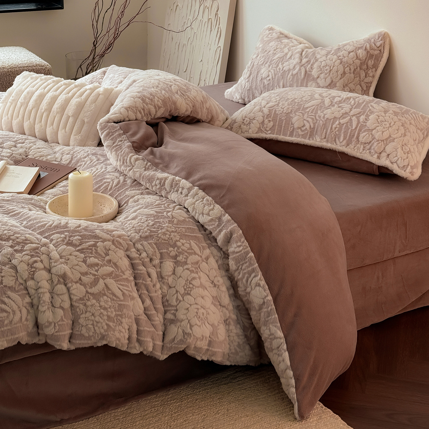 Milk fiber fleece bedding set, extra warm