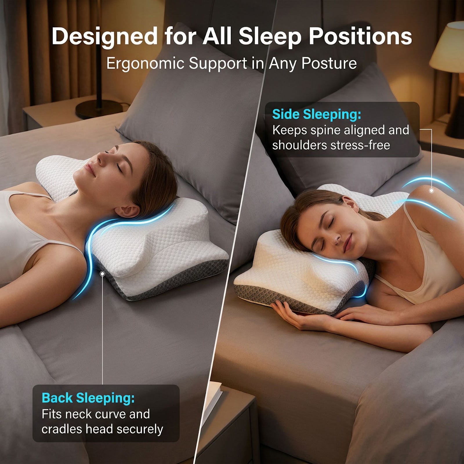 Neck Support Pillow Butterfly Shape Polyurethane