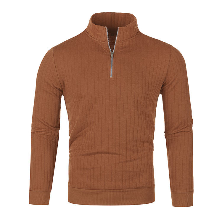 Herren-Strickpullover mit Stehkragen und Reißverschluss