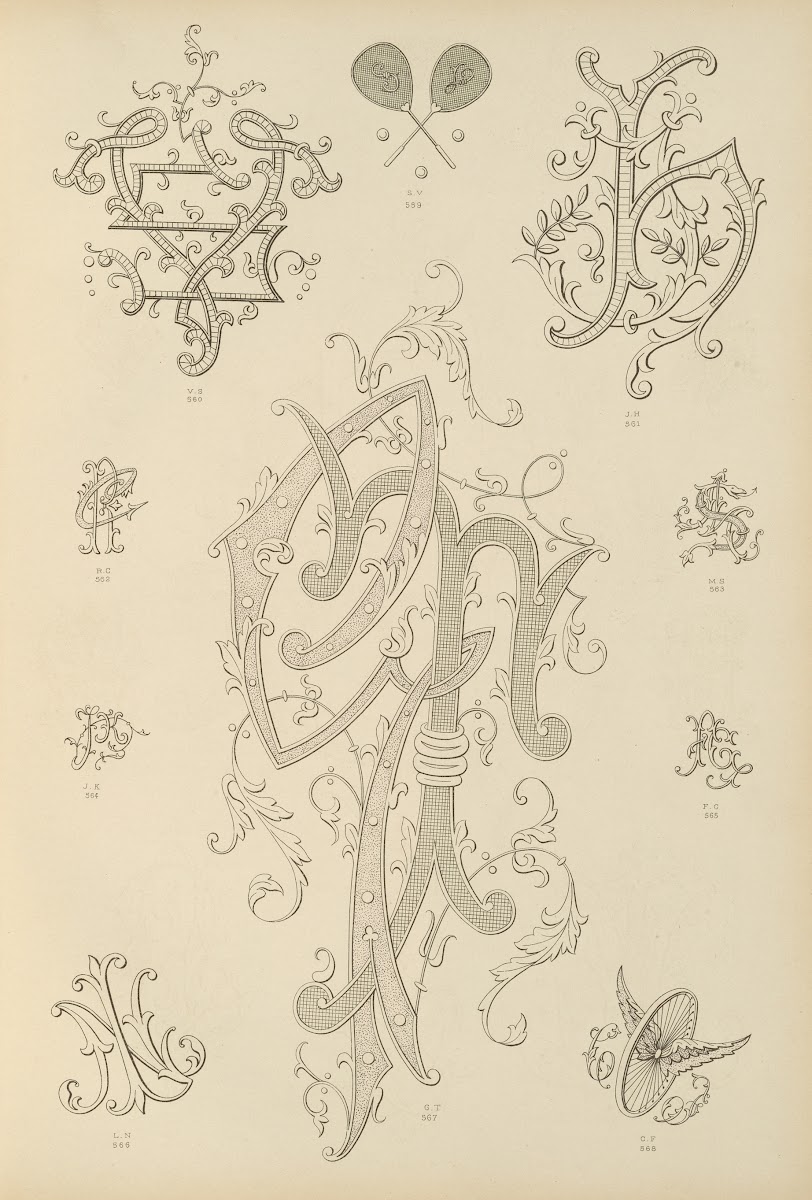 Album de chiffres  monogrammes couronnes de noblesse francaises et etrangeres Pl