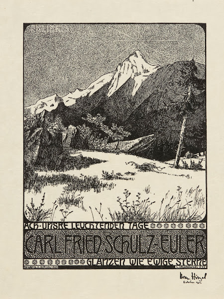 Bookplate Ach unsre Leuchtenden Tage Glanzen wie ewige Sterne 1903