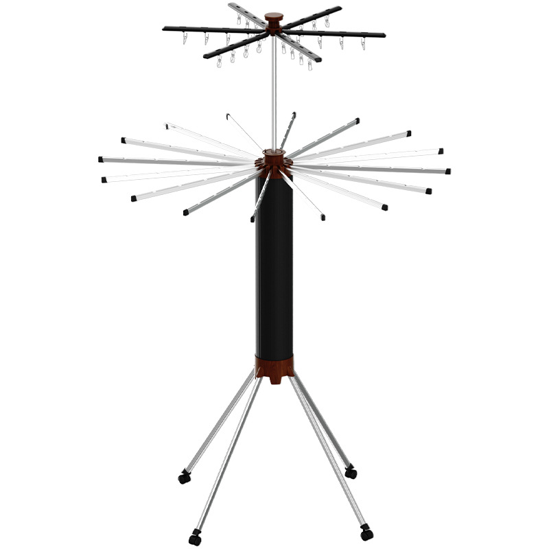 Stand-alone drying rack, foldable, wood look