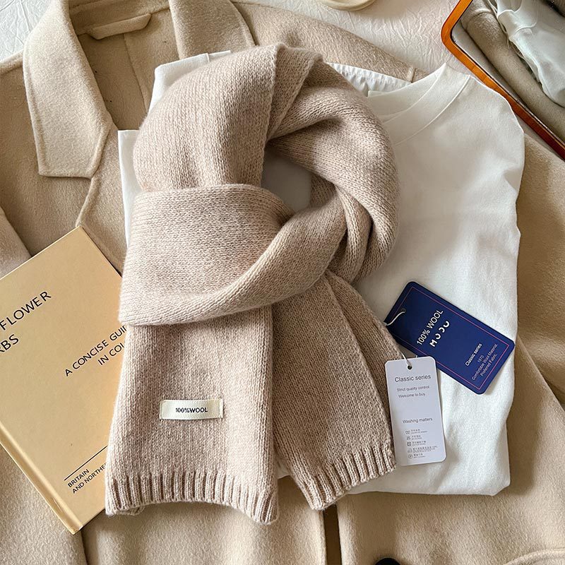 Narrow knitted scarf made from 100% Australian sheep wool