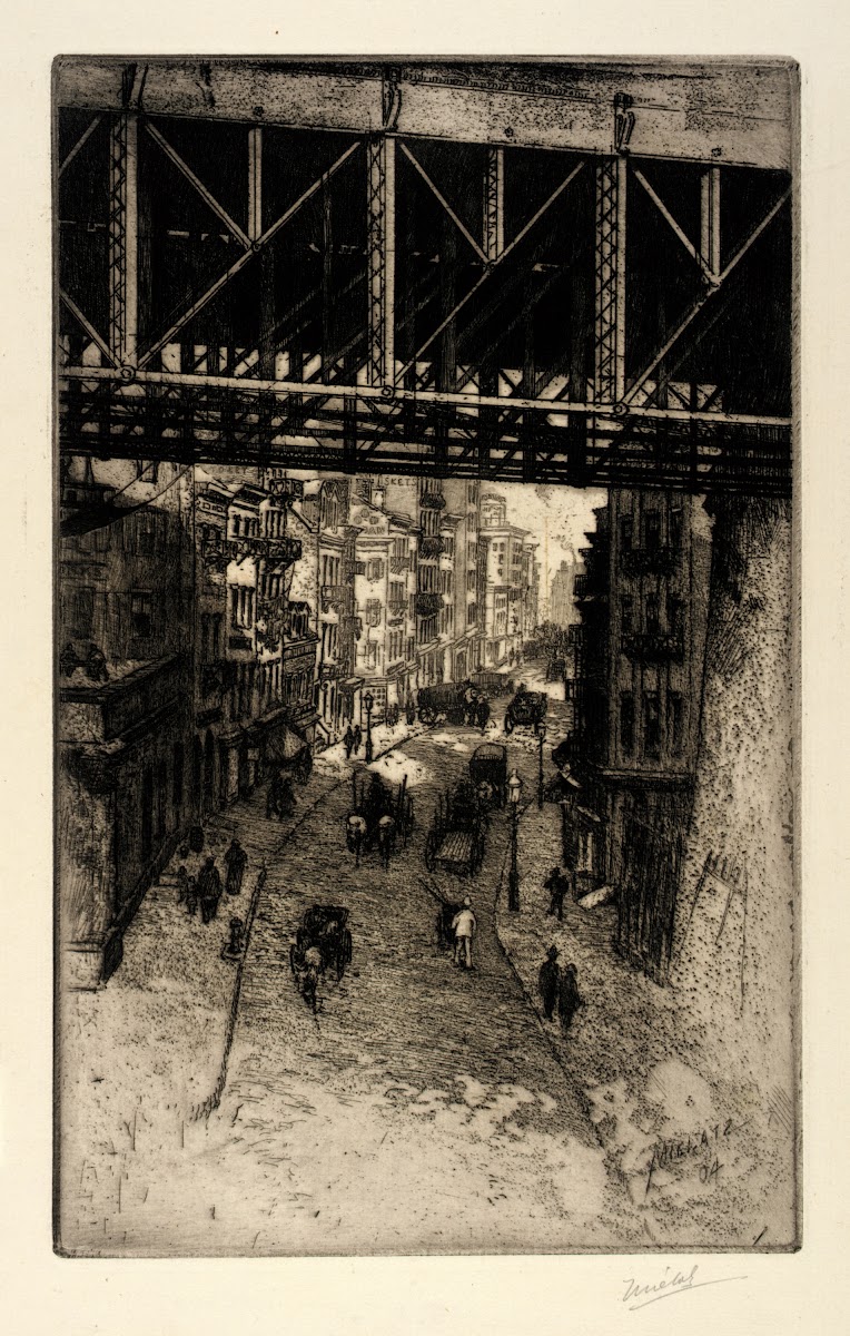 Street Scene under Steel Bridge 1904