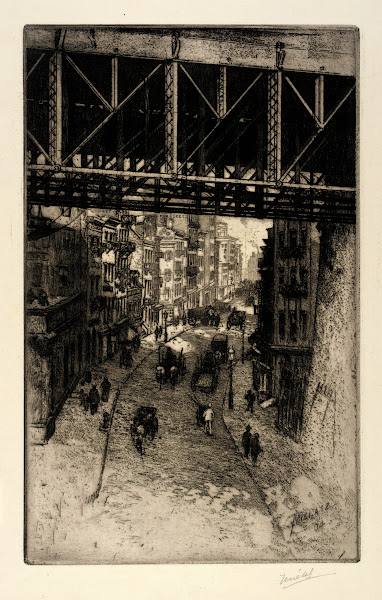 Street Scene under Steel Bridge 1904