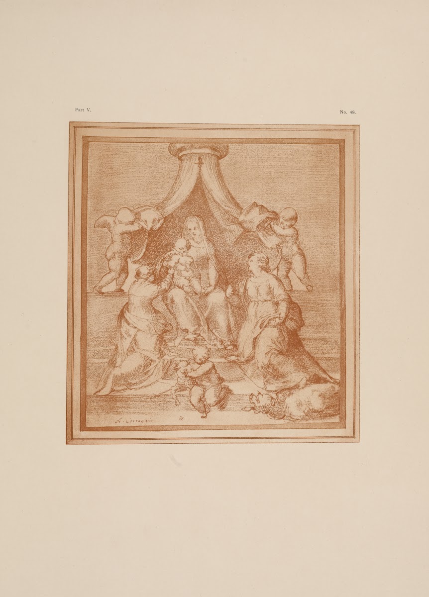 Drawing of blessed virgin and child with St Catherine and St Margaret 1900