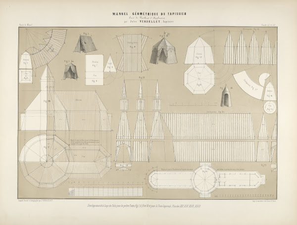 Developpement de la coupe des toiles pour les petites tentes fig 1 5 10 et 14 et