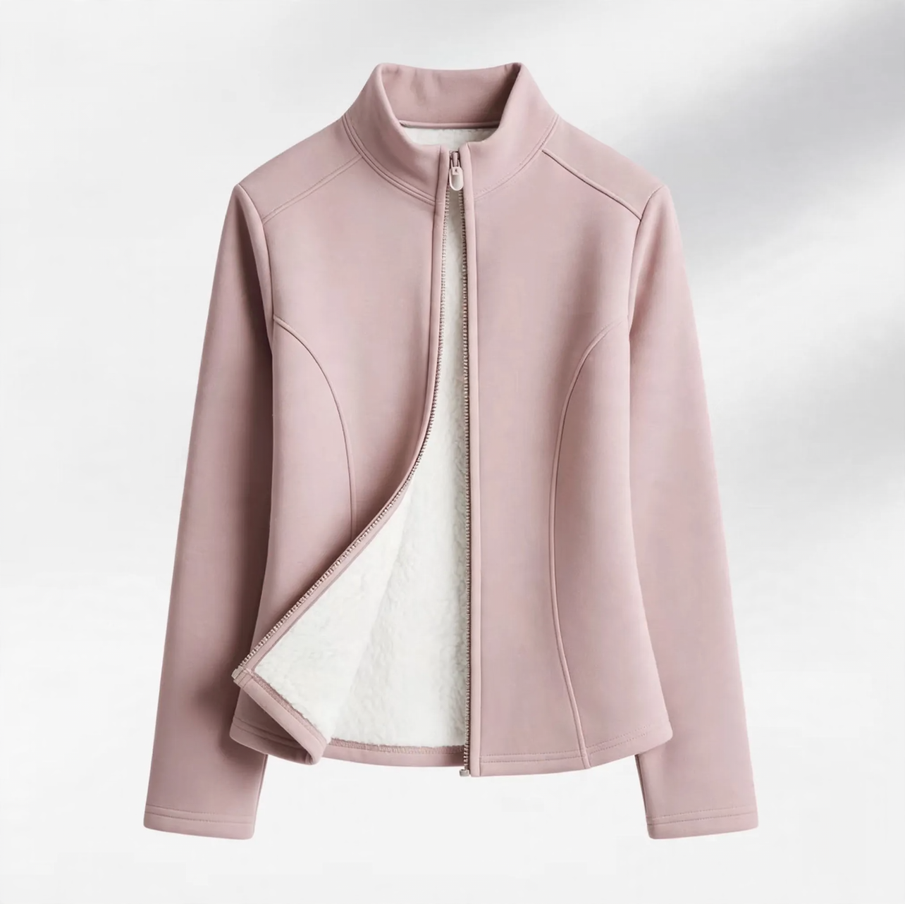 Padded women's yoga jacket with a tailored fit and zipper